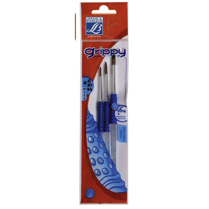 Pinceaux - L&B Education - 807303 - Assortiment Rond N°6, 10, 14 - Mixte - 25.5x5x1.2 cm