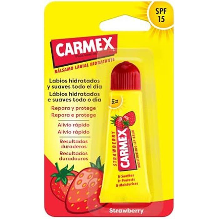 Soin des lèvres - CARMEX - Stick labial fraise - FPS15 - 4.25g - Hydratation et protection