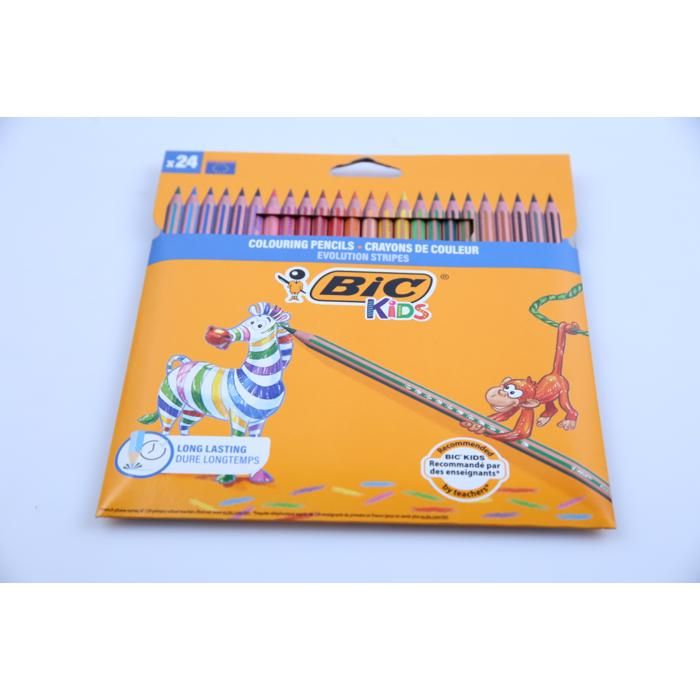Crayon de couleur - Stripes - CW 24 EU - 24 crayons - Couleurs vives - Idéal pour artistes