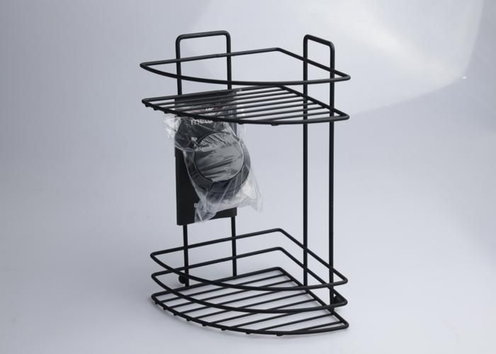 Coin Triangulaire Double 18 cm Salle de Bain Noir MGS-716
