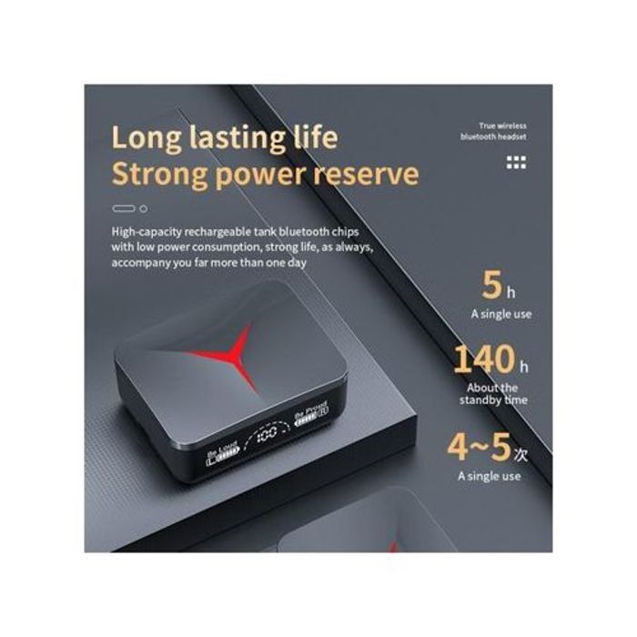 Écouteurs sans fil - M90 - Pro - Bluetooth V5.3 - Étanchéité IPX7 - Microphone HD