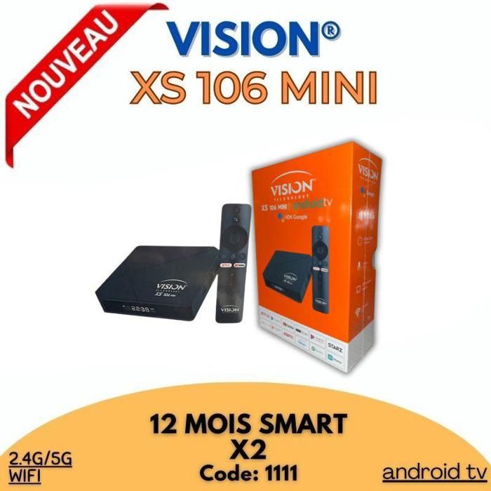 Smart TV Box - Vision - XS 106 mini PLUS - Android 13 - 4K - 16 Go de stockage