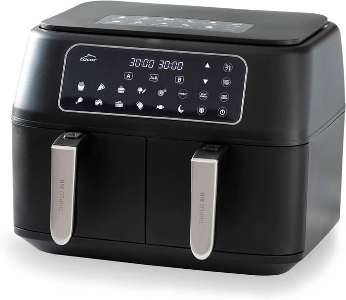 Friteuse à air - LACOR - DUPLOAIR - 2400W - 4L x2 - 11 programmes