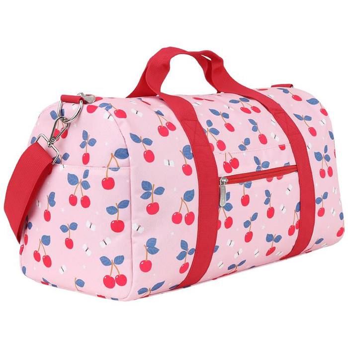 Sac de voyage - A Little Lovely Company - Cerise - Grand - Léger - Motif fruité