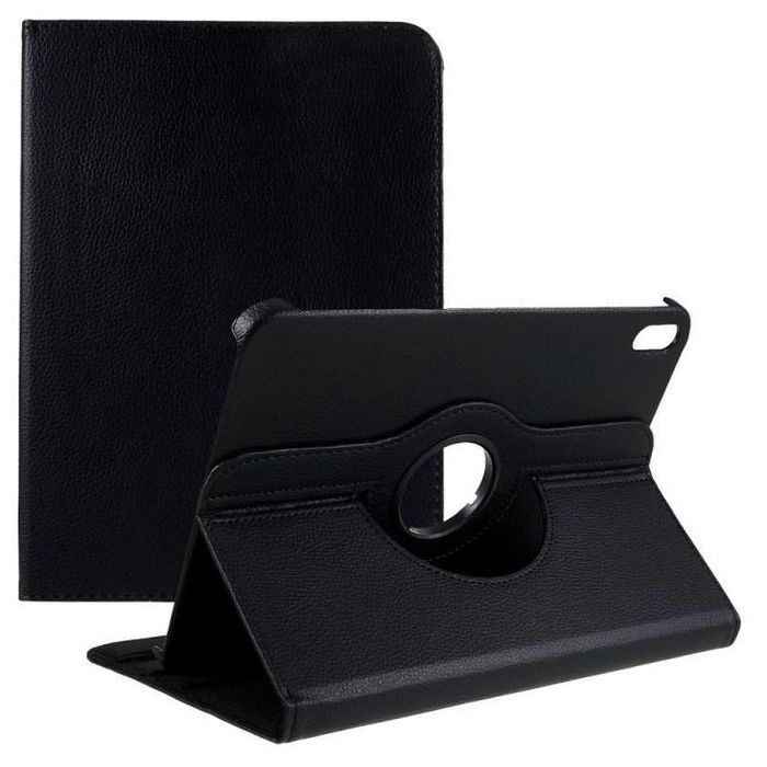 Coque iPad 10.9 - GENERIC - Cuir Rotatif 360° - Noir - Protection contre les rayures - Compatible 2022-2025