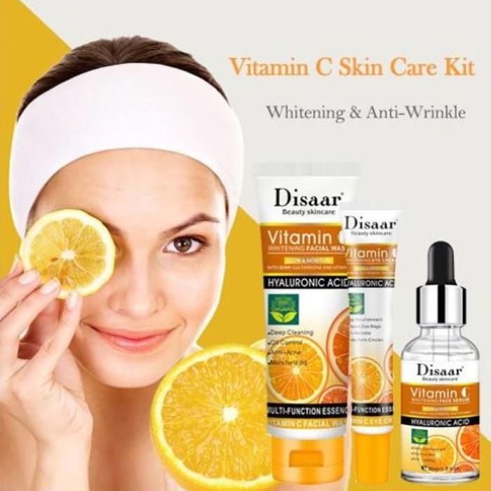 Pack soins visage crème éclaircissante pour les yeux nettoyant visage sérum visage à la vitamine C 30ml
