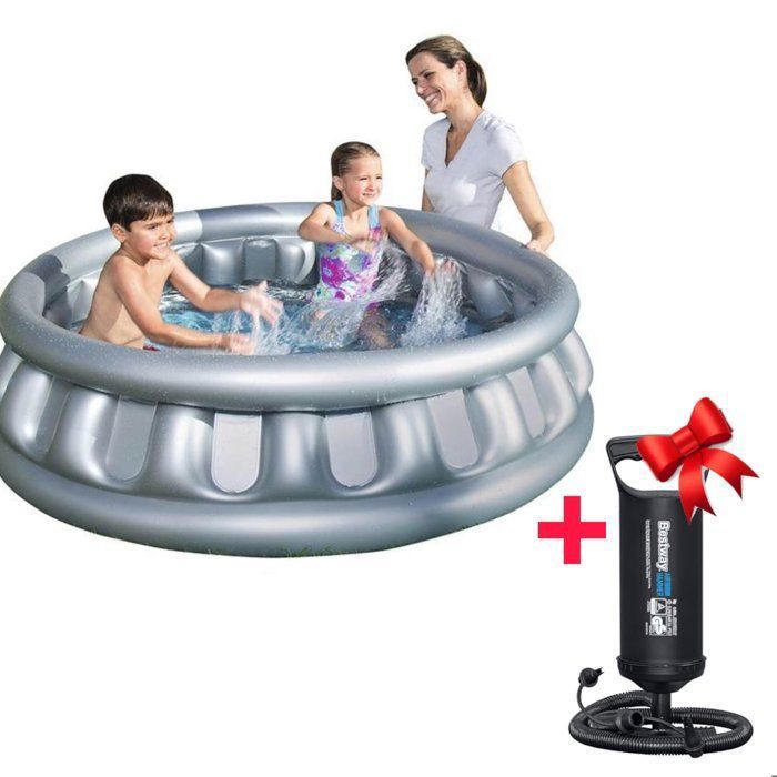 Bestway Piscine Gonflable Ronde 152x43 cm – Pliable, Compacte, avec Pompe Gratuite Idéale pour Enfants, Famille, Jardin