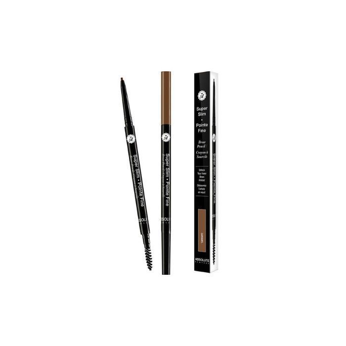 Crayon à sourcils - ABSOLUTE NEW YORK - SUPER SLIM - CARAMEL - Pointe ultra-fine - Résistant à la décoloration