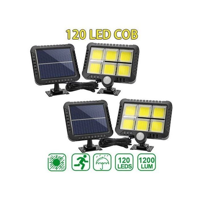 Pack de 2 projecteurs solaires avec détecteur de mouvement 5m