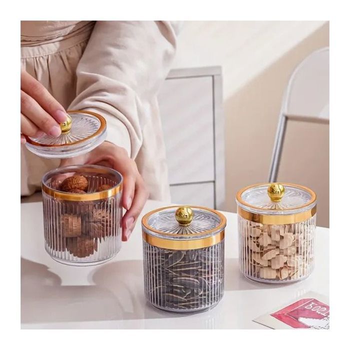 Ensemble de 3 boîtes en plastique transparent avec couvercles pour bonbons