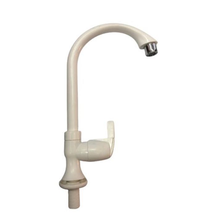 Robinet De Cuisine En Plastique Et Acier - Poignée Unique, Lavabo Évier