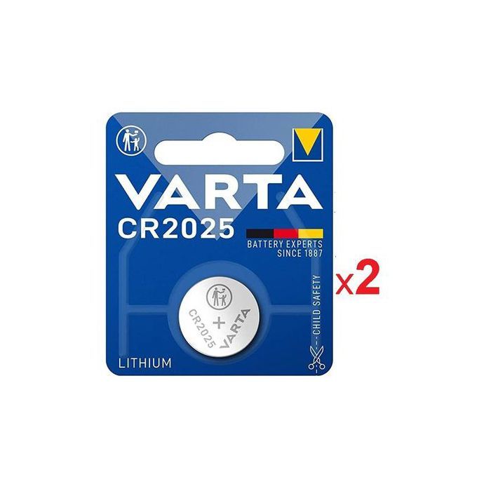 VARTA 2 X Piles CR2025 3V Batterie, Pile Bouton 2025 au Lithium 3 volts, Pour télécommande voiture et autres