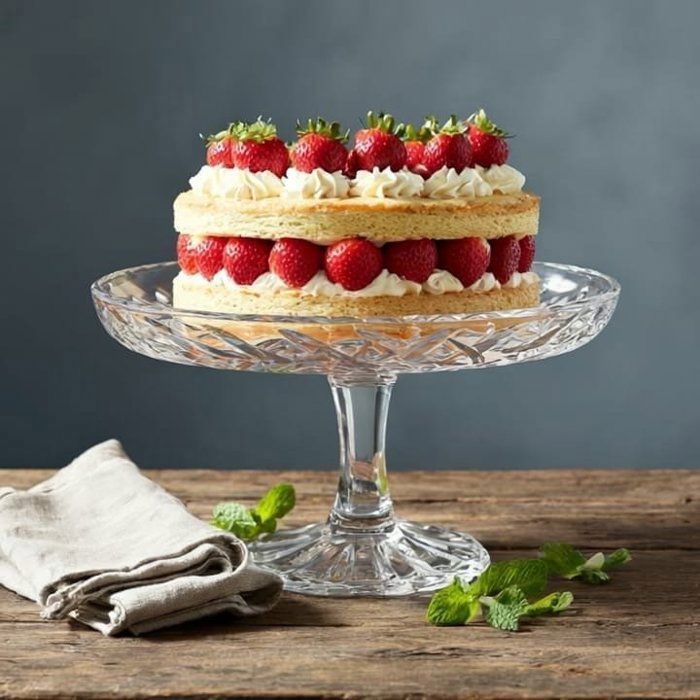 Plat à gâteau - AYA HOME - 31 cm - Cristal transparent - Rond - Compatible lave-vaisselle