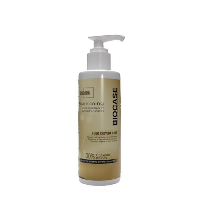 Biocase Cosmetics-SHAMPOING - ARGAN ET EXTRAIT D'ORTIES CHEVEUX GRAS