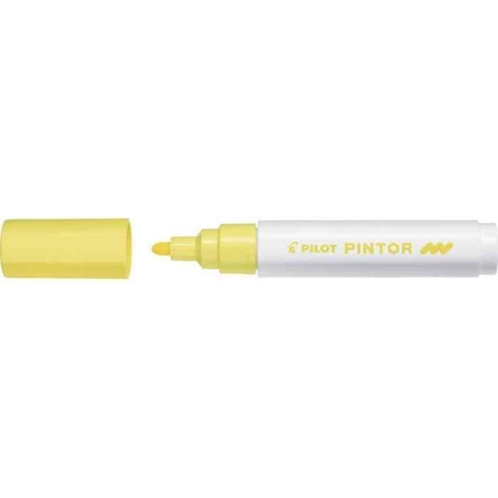 Marqueur à pigment - PILOT - PINTOR - Jaune pastel - Medium - Pointe ogive