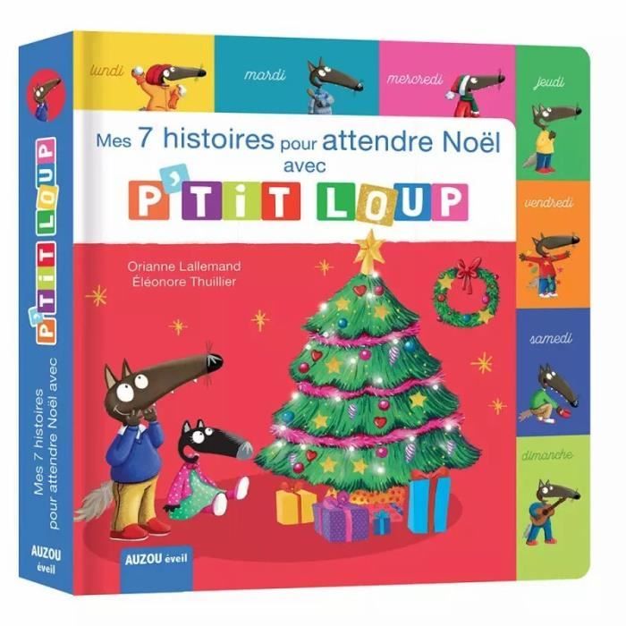 Livres - Auzou - Mes 7 histoires pour attendre noël avec P'tit loup - Blanc