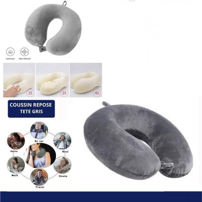 Coussin Repose Tete Gris