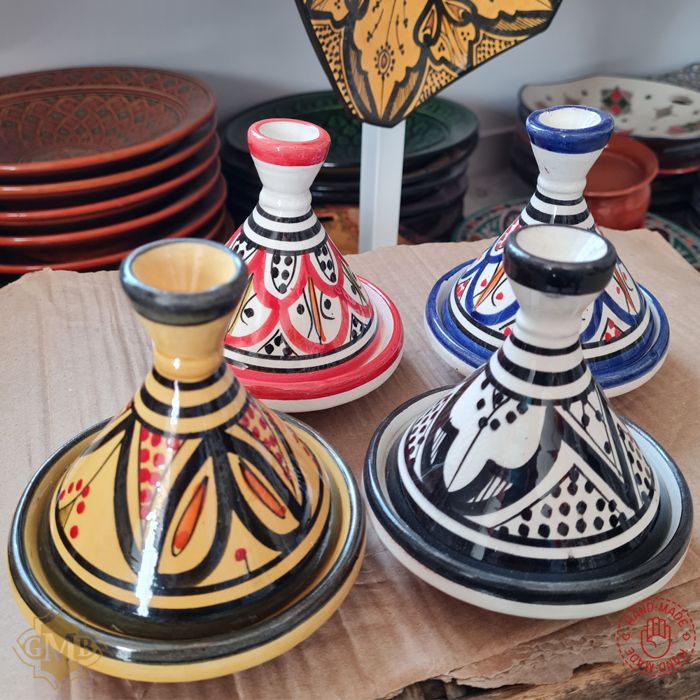 Moroccan Safi Mini Tajine Hand Crafted – Lot 3 Pieces