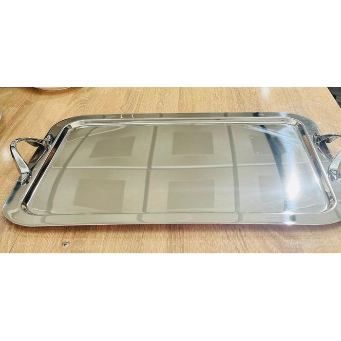 PLATEAU EN INOX - AYA HOME - SEDEN - 18 CARATS - Couleur Argente - 47CM/34,6