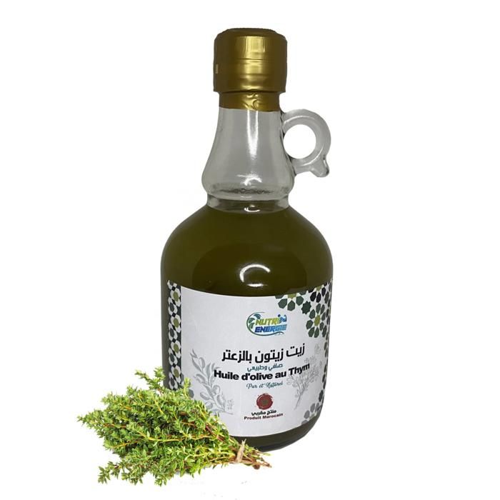 Huile d'olive au Thym 100 % Pure et Naturelle