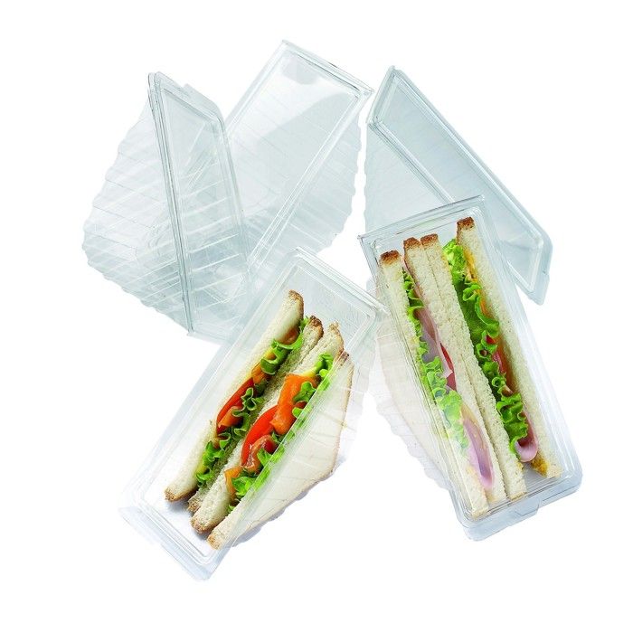 Pack de Boite club sandwich triangle en plastique cristal