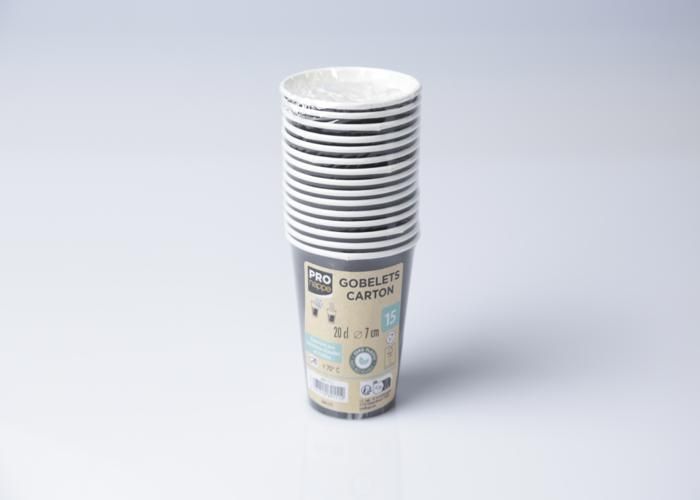 15 GOBELETS CARTON 20CL NOIR