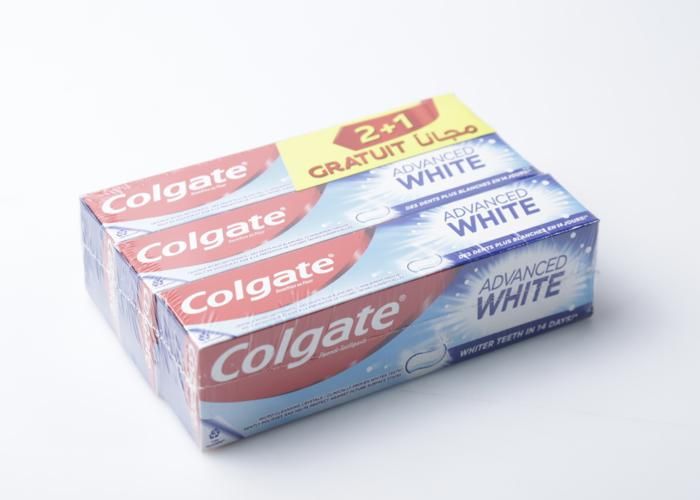 Dentifrice - COLGATE - Advanced White - 100 ml - Pack 2+1 - Éclat et blancheur