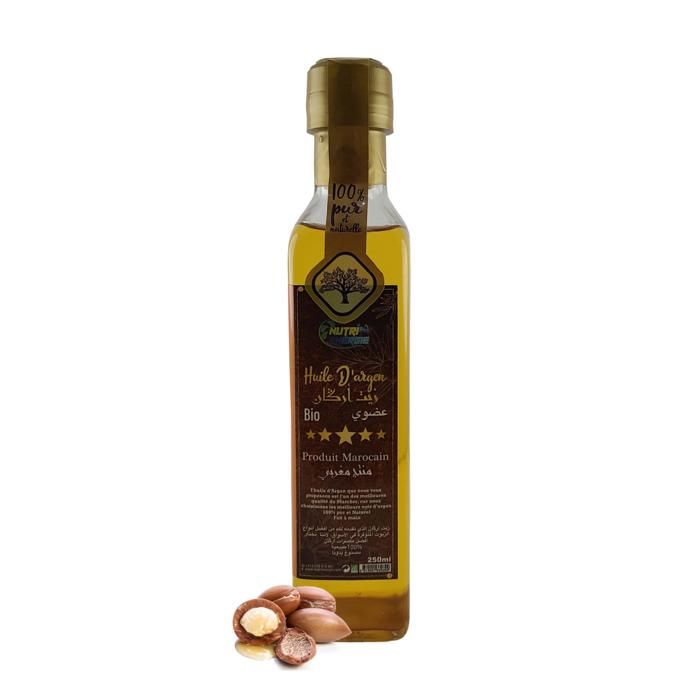 250ml Huile D'Argan Alimentaire 100 % Pure et Naturelle