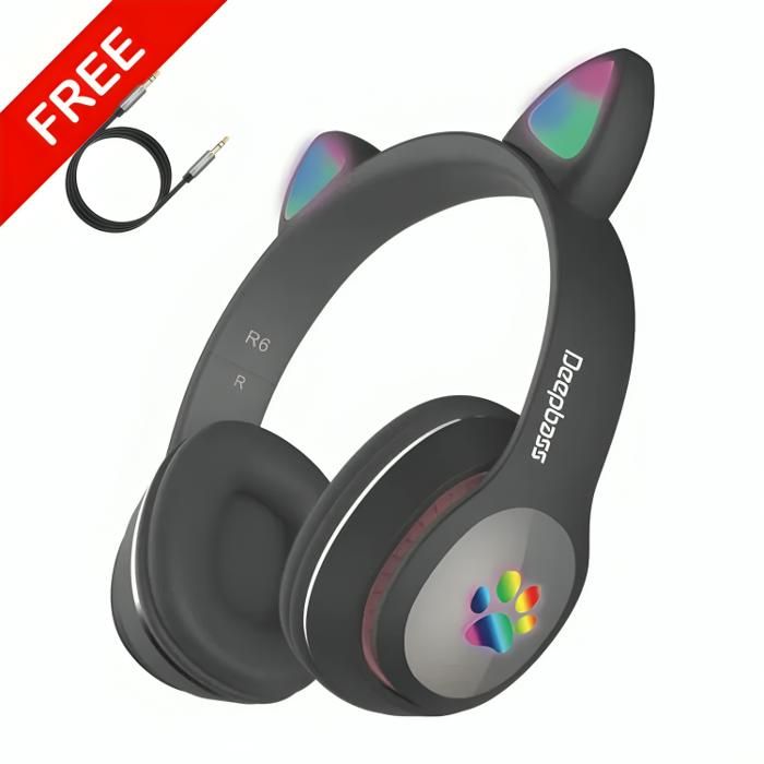 Casque Bluetooth - DeepBass - R6 - Noir - Autonomie 9h - Bluetooth 5.0 - Micro intégré