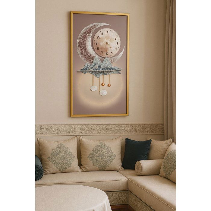 cadre tableau avec horloge 43x63cm