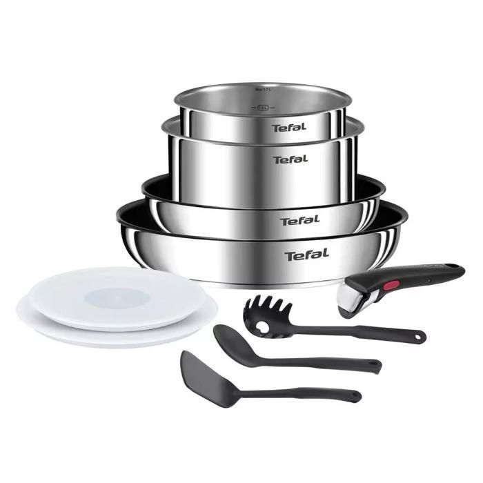 Batterie de cuisine - Tefal - Ingenio - 10 pièces - Inox - Amovible - Tous feux