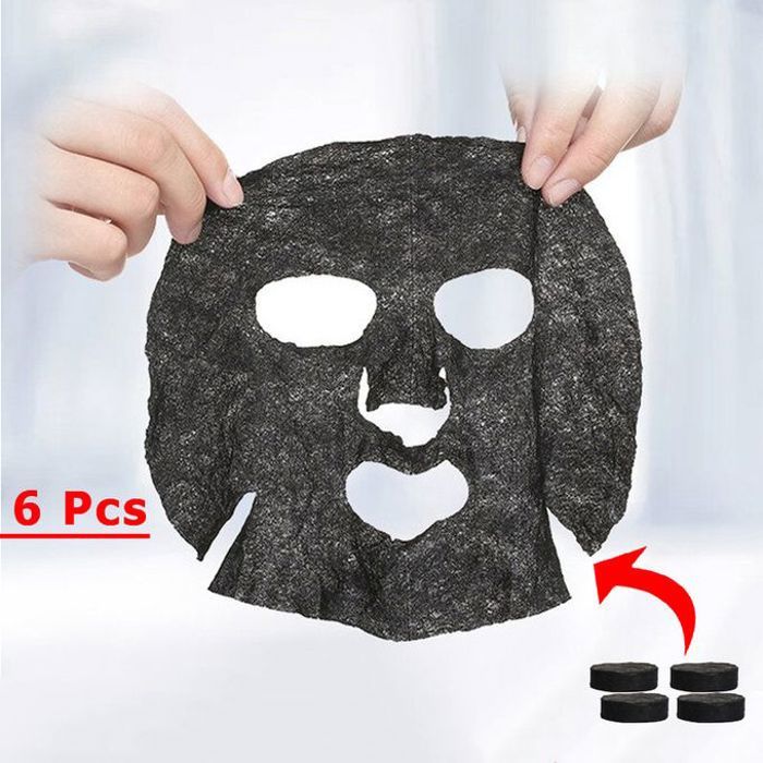 Masque facial compressé-charbon et bambou