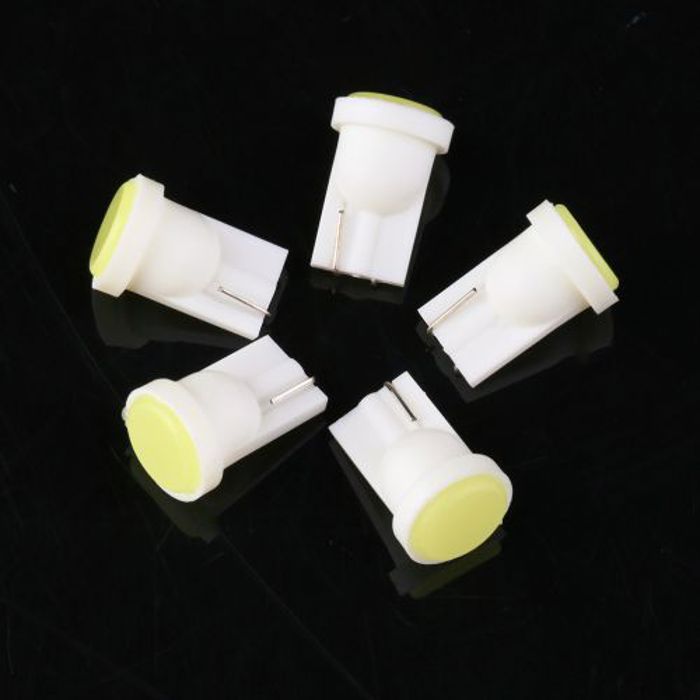 5Pcs LED 12v T10 COB 5W Wedge Porte Instrument Side Ampoule Lampe Blanc