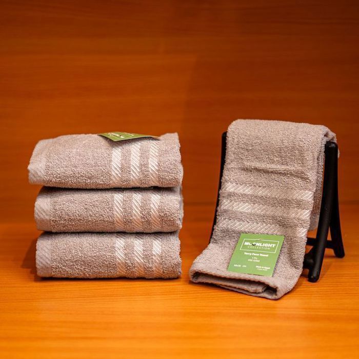 Serviette de bain - Moonlight - Pack de 3 - Coton égyptien - 30x50 cm - Gris foncé
