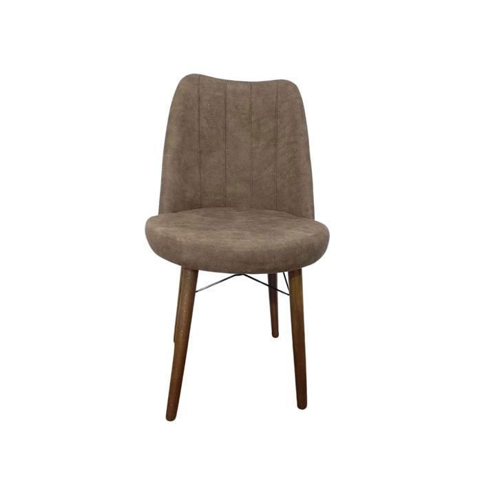 Chaise - ZEN - Tissu 59 - Marron - Design épuré - Confortable - 1 place