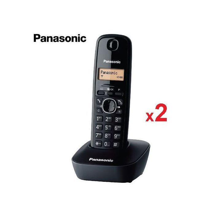 Panasonic 2 Téléphones Numériques, Fixe Sans Fil DECT, Ecran Rétroéclairé KX-TG1611 2 Pcs