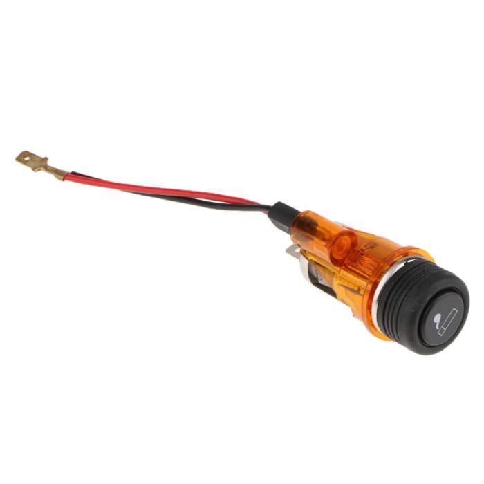 Allume-Cigare De Voiture Prise D'Alimentation 12V Avec Lumière 2.8mm Orange