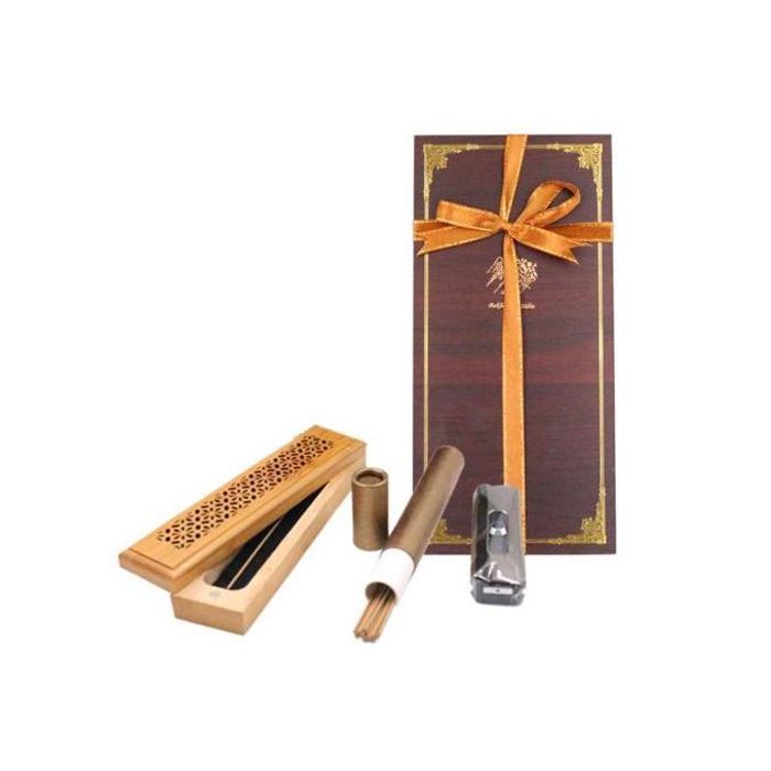 Coffret Brûleur Oud Bakhoor - 20 bâtons 10,5 cm - Bois massif - Coffret cadeau - Idéal pour méditation