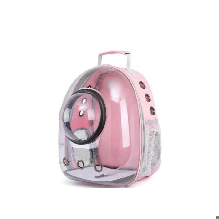 Sac à dos transparent pour animaux - GENERIC - Capsule spatiale - Rose - Petit - Extérieur
