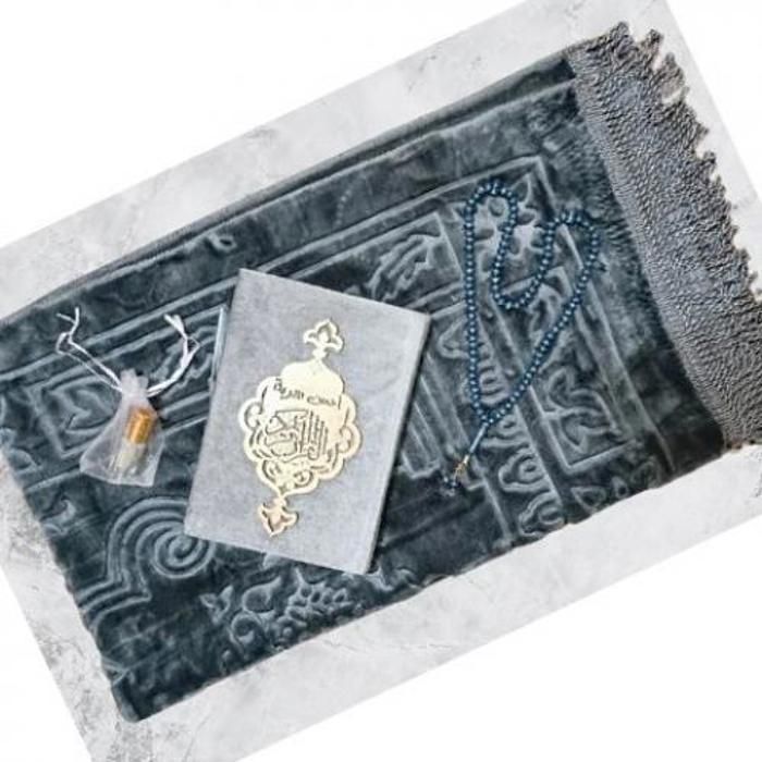 Coffret cadeaux coran, tapis de prière 70cm*110cm, tasbih, musc tahara Cadeau Ramadan