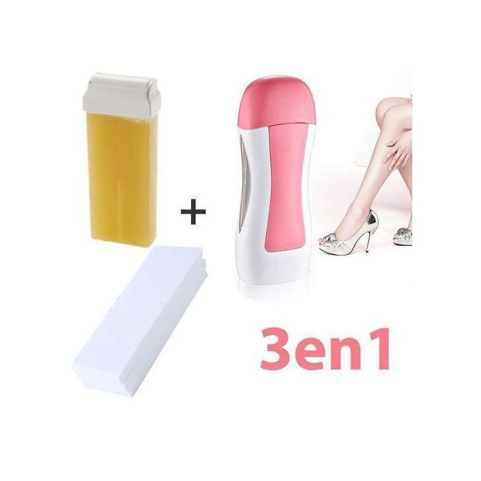 Kit d'épilation à La Cire : Appareil chauffe cire  +1 Cartouche tube +50 bandes multicolors
