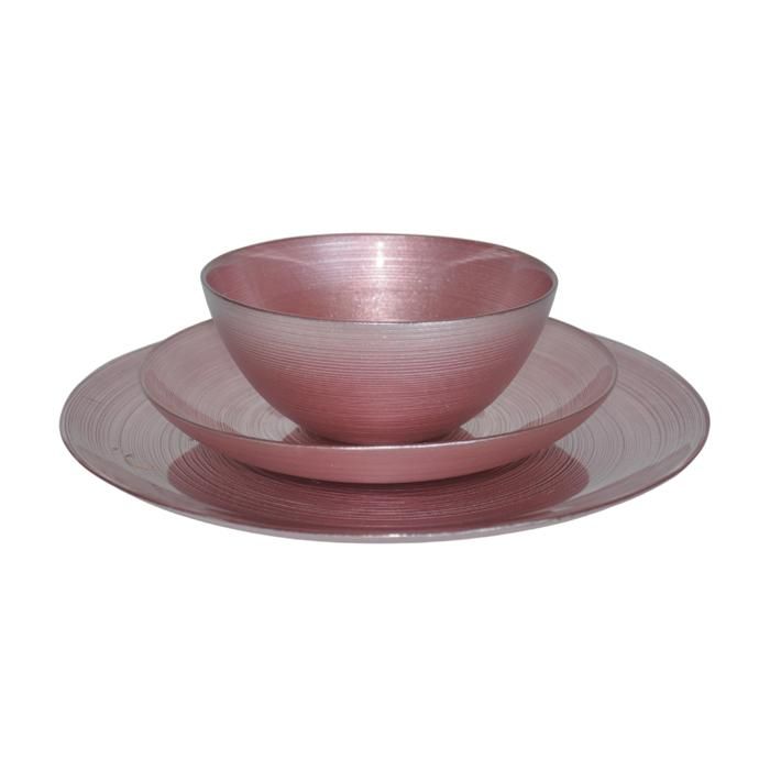 SERVICE DE TABLE 18 PIECES ROSE