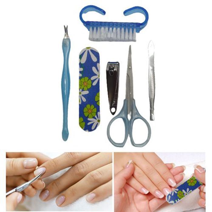 Kit de manucure pedicure, Set Nail Art de 6 piéces, coupe-ongles