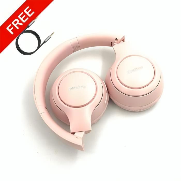 Casque bluetooth DeepBass R12 ROSE + Cable auxiliar Gratuit