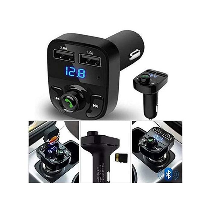 Transmeteur CarX8 emetteur bluethoot FM Double Usb - 3,1A -MP3 lecteur carte TF.