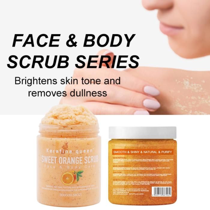 Gommage orange pour visage & corps, douce et exfoliant 100% naturel multicolors