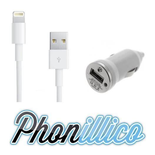 Bil-laddare och USB-kabel kompatibel med iPhone 5C