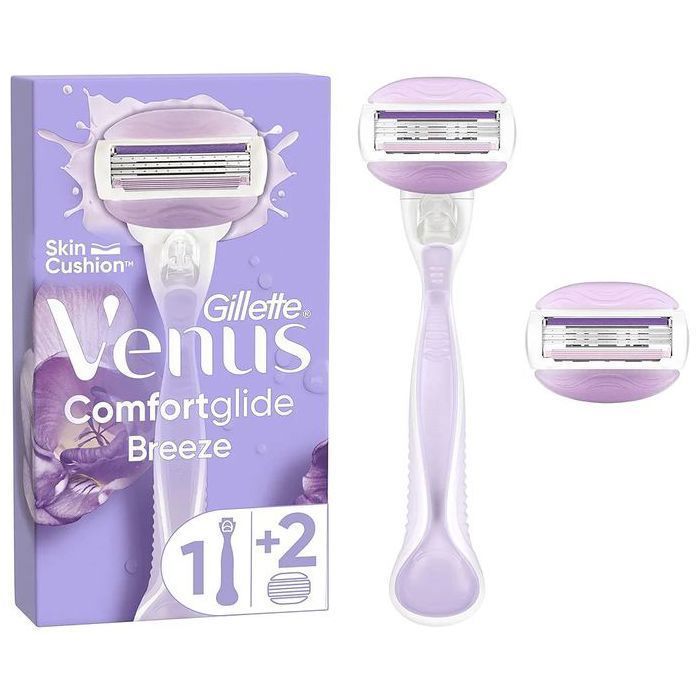 Rasoir Rechargeable - Gillette - Venus ComfortGlide Breeze - 3 Lames - 2 Cartouches - Gel Intégré