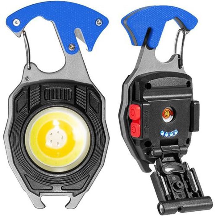 Lampe de poche - Multifonction - Rechargeable - 500 lumens - 6 modes d'éclairage - Noir