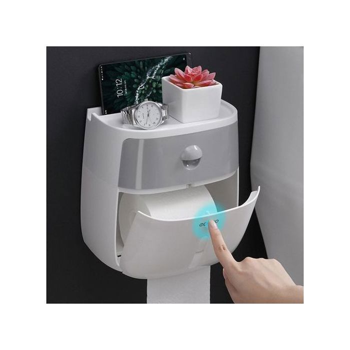 Porte-papier hygiénique mural - Haute qualité - Blanc - Plastique - Design moderne - Facile à installer